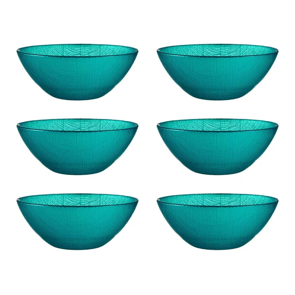 Bol de 15 cm de vidrio turquesa - 6 unidades