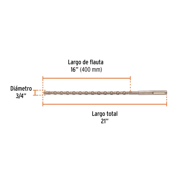 BROCA SDS MA X DE 3/4 X 21', TRUPER - Imagen 3