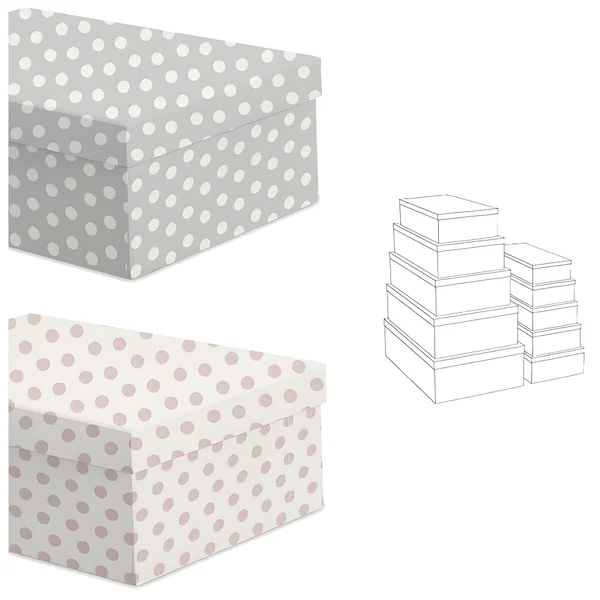 Caja rectangular con topos - 15 unidades