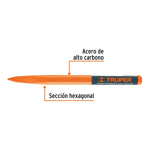 CUÑA PARA CONCRETO DE 3/4', TRUPER - Imagen 2
