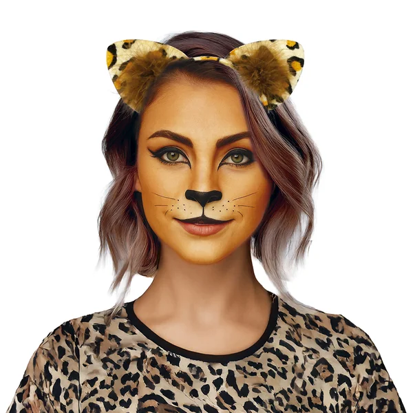 Diadema de leopardo con pelo