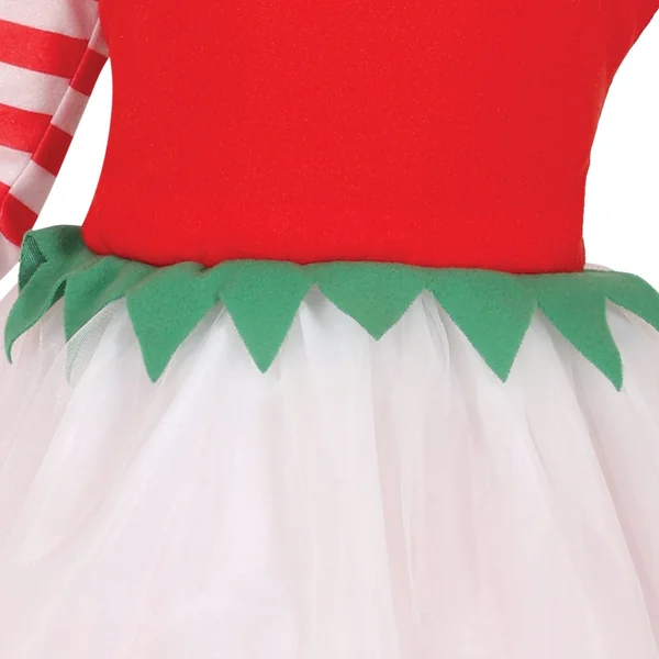 Disfraz de elfo blanco y rojo infantil - Imagen 4