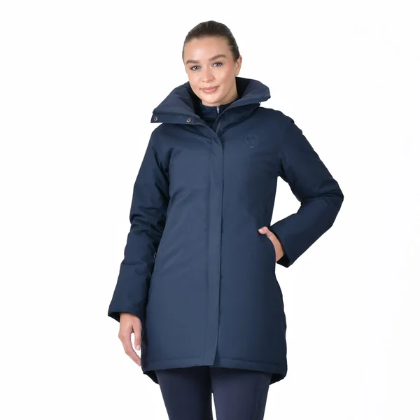 Dublin Women's Everyday Waterproof Concealed Hood Thigh Length Equestrian Jacket