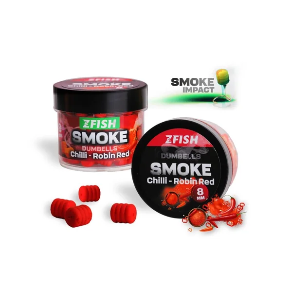 Dumbells Pop Ups Zfish Smoke Chilli-Robin Red 8 mm