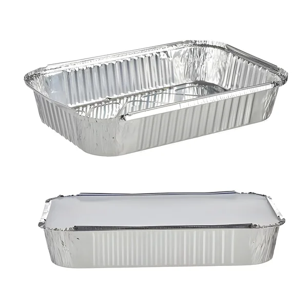 Envase de 2,3 L desechable rectangular con tapa - 2 unidades