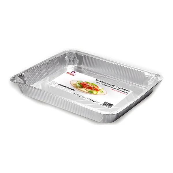Envase de 32,3 x 26,5 x 4 cm desechable rectangular