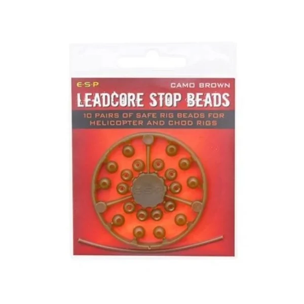 ESP leadcore stop beads brown 20unds