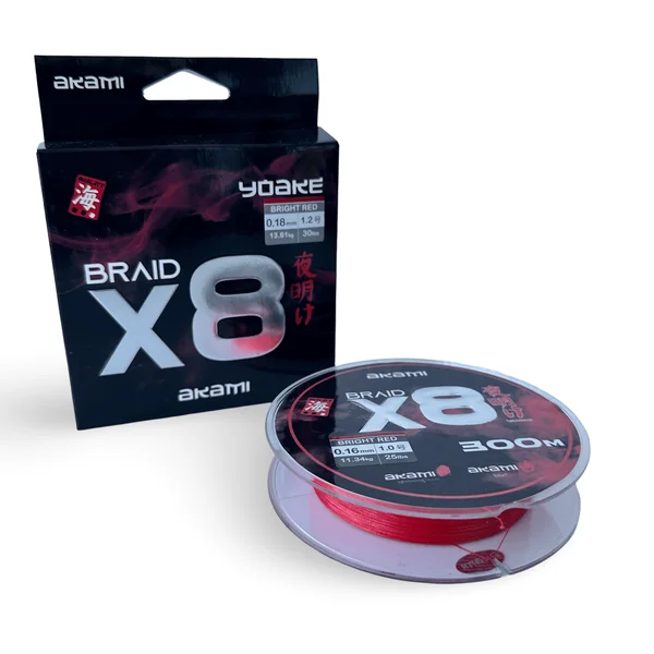 Hilo Akami YOAKE Braid X8 Rojo 300 Mts