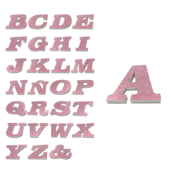 Letra de corcho con purpurina rosa de 8 x 2 cm