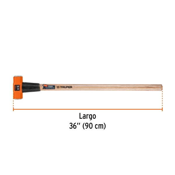 MARRO OCTAGONAL 6 LB, MANGO DE MADERA 36', TRUPER - Imagen 3