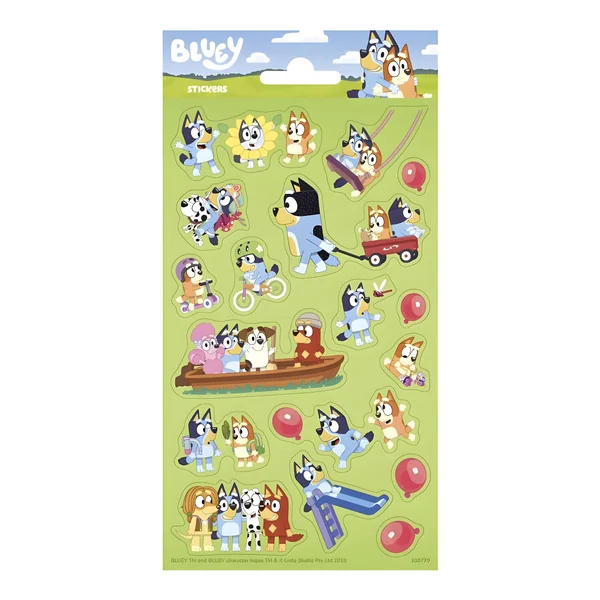 Pegatinas de brillo de Bluey - 1 hoja