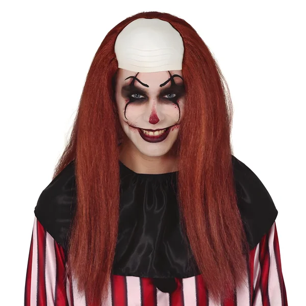 Peluca pelirroja larga con calva