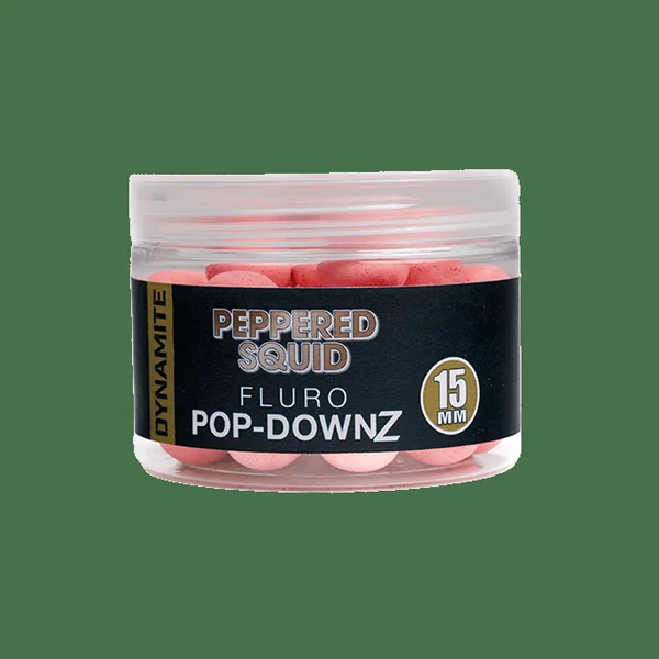 Pop Downz Dynamite Baits Peppered Squid Fluoro 15 mm