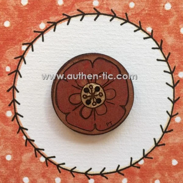 PT Boton madera 49-M-01 Flor