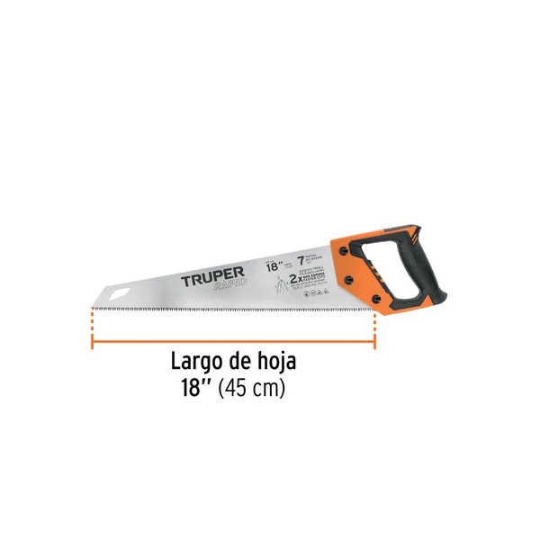 SERRUCHO RAPID 18', 7 DPP, MANGO COMFORT GRIP, TRUPER