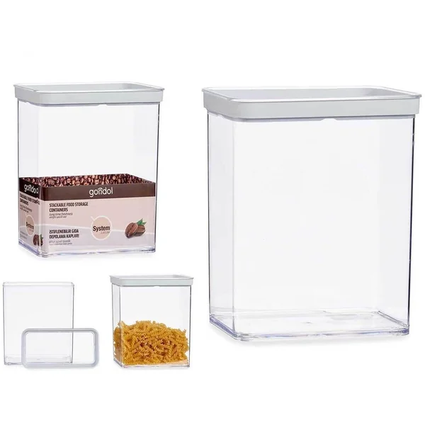Tarro de 3,3 L de plástico hermético rectangular - Imagen 2