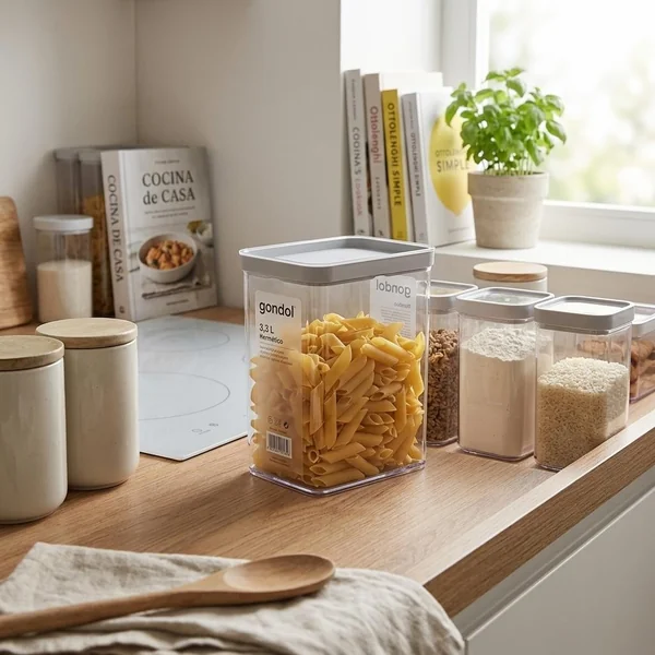 Tarro de 3,3 L de plástico hermético rectangular - Imagen 4