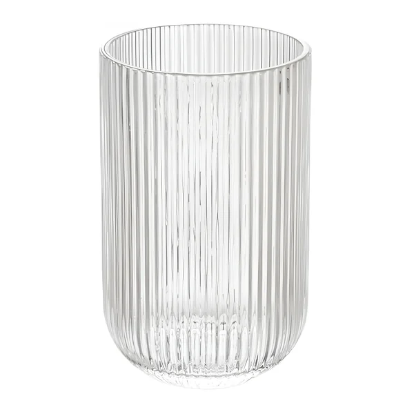 Vaso de 400 ml cristal grabado a rayas transparente
