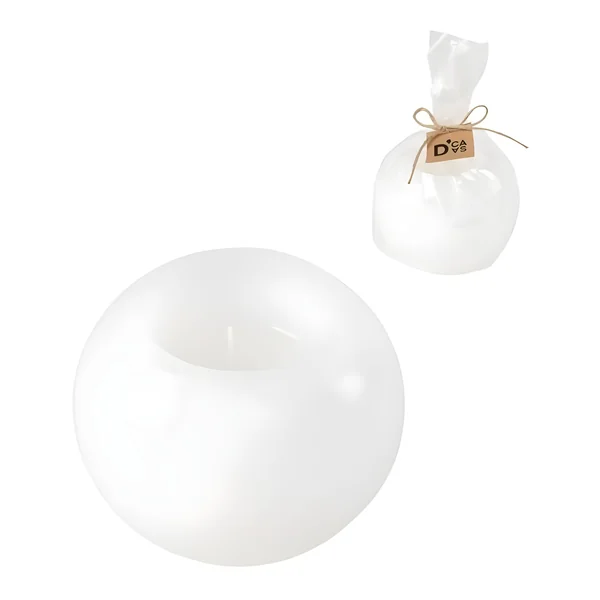 Vela de esfera 10 cm Marfil - DCasa