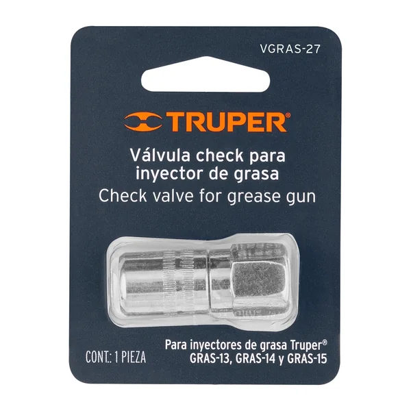 VÁLVULA CHECK PARA INYECTORES DE GRASA, TRUPER